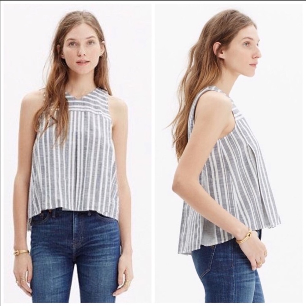 Madewell striped trapeze tank top